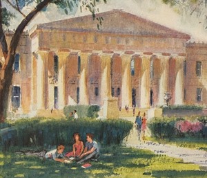 lot 173 image: University of Minnesota Burton Hall Framed Print by Ralph Avery