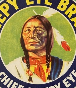 lot 195 image: Framed Sleepy Eye Brand Advertisement Print