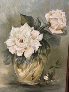 lot 73A image: Vintage Original Floral Painting on Canvas