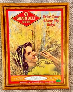 lot 6 image: Framed Grain Belt Beer Advertising Print