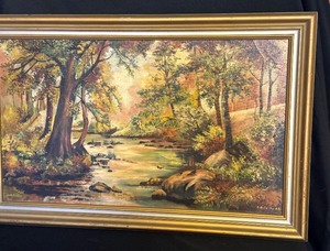 lot 104 image: Beautiful Original Oil on Canvas Scenic Painting by C. E. Perry