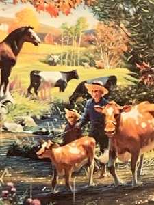 lot 304 image: Vintage Print Gathering of Animals