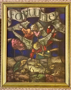 lot 305 image: Pair of Framed Vintage Fortune Magazine Covers, 1936 Fireworks by Antonio Petrucelli and 1940 Volume XXII