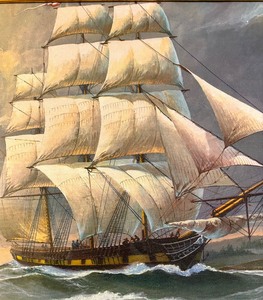 lot 182 image: Gilded Framed Mount Vernon Sailing Print by James Mitchell