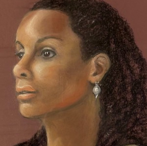 lot 185 image: Original Framed Pastel Portrait Drawing