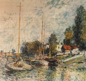 lot 187 image: Boats at Argenteuil Framed Print by Claude Monet