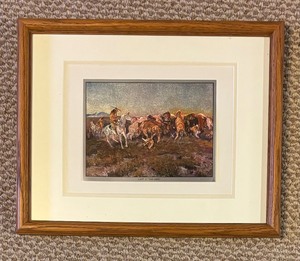lot 204 image: Last of the Herd and An Unscheduled Stop Framed Metallic Prints