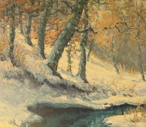 lot 205 image: Vintage Scenic Wintery Vintage Print