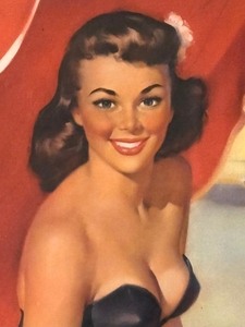lot 218 image: Pretty Pin Up Style Framed Print by Mayo