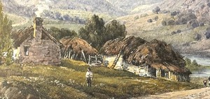 lot 219 image: Cottages in the Vale of Lorton Framed Print