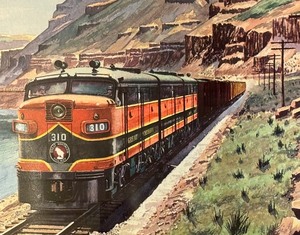 lot 239 image: Great Northern Railway Framed Print by Howard Fogg