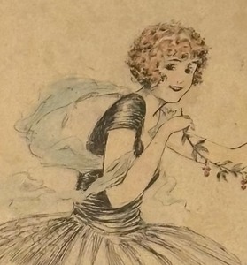 lot 242 image: Vintage Fancy Lady Print
