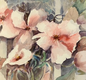 lot 246 image: Fantastic Floral Framed Watercolor by H. Wells Walfoort