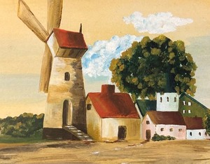 lot 252 image: Colorful Watercolor Print by Benjamin Gross