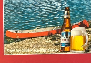 lot 266 image: Vintage Hamms Beer Menu Framed Print