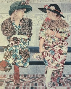 lot 268 image: Girl Talk New York Graphic Society Print by Joyce Sloan