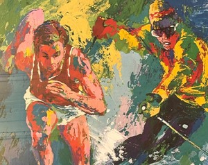 lot 278 image: Olympic Skier and Runner Framed Print by LeRoy Neiman