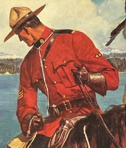 lot 285 image: Framed Mountie Print by Arnold Friberg