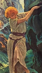 lot 286 image: The Canyon Framed Print by Maxfield Parrish