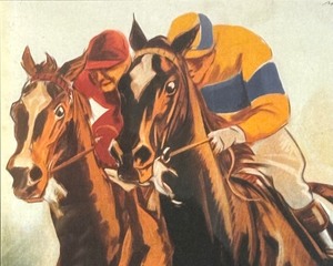lot 287 image: Le Grandi Prove ippiche Framed Print by Marcello Dudovich
