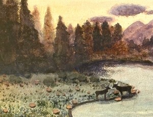 lot 412 image: Original Framed Scenic Artwork by Louis Michel