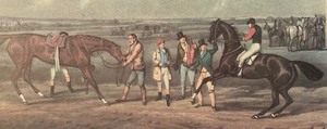 lot 414 image: Saddling Framed Print by Henry Thomas Alken