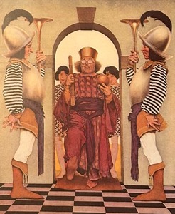 lot 421 image: Entrance at Pompdebile Framed Print by Maxfield Parrish