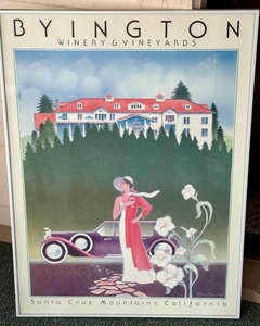 lot 391 image: Vintage Framed Byington Winery and Vineyards Framed Poster Print