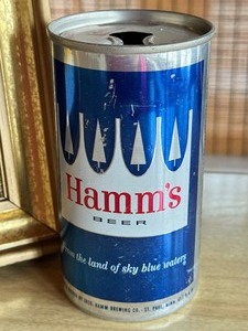 lot 384 image: Vintage Hamms Beer Advertising Cut Out and Beer Can