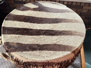lot 105A image: Vintage Zebra Hide Drum