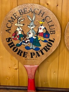 lot 369 image: Pair of Vintage Wooden Acme Beach Club Paddles