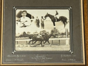 lot 364 image: Vintage 1933 Framed Photograph Kentucky Derby Horse Isaiah
