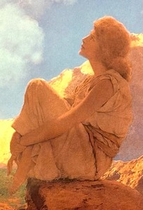 lot 446 image: Framed Maxfield Parrish Morning Spring, Print