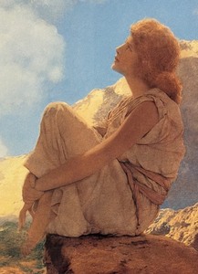 lot 473 image: Framed Maxfield Parrish Print, Morning