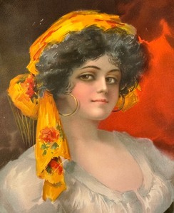 lot 24C image: Vintage Portrait Painted Prohibition Pacific Metal Beer Tray