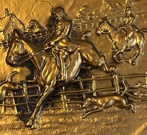 lot 54C image: Vintage Large Circular Brass Wall Decorative Item by Lombard