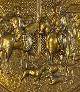 lot 502 image: Vintage Embossed Brass Tray