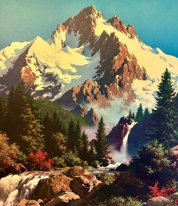 lot 508 image: Snow Capped Peaks Framed Print by Paul Detlefson