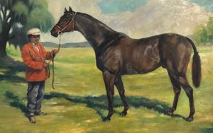 lot 103C image: Original Horse Framed Painting by Laura Landingham