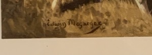 lot 331 image: Vintage 1942 Framed Original Edwin Megargee English Pointer Hand-Colored Dog Print