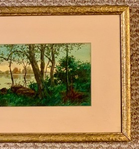 lot 354 image: Lovely Vintage Landscape Framed Print