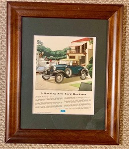 lot 362B image: Three Framed Vintage Automobile Advertisements