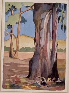 lot 368B image: Vintage Original Watercolor by Em Alger, Eucalyptus