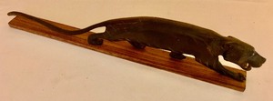 lot 386B image: Sleek Hand Carved Wood Jaguar