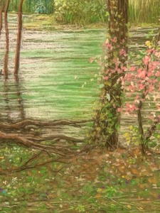 lot 387B image: Pretty Landscape Vintage Framed Print