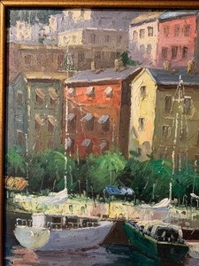 lot 107 image: Vibrant Framed Original Oil on Canvas