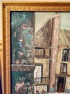 lot 109 image: Pretty Framed Original Abstract Oil On Canvas