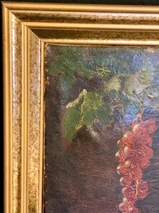 lot 120 image: Petite Framed Oil On Canvas Still Life