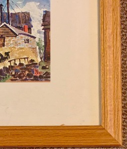 lot 121 image: Pretty Vintage Watercolor Framed Print
