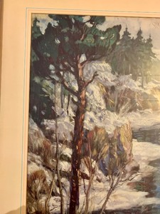 lot 122 image: Vintage Framed Vintage Framed Print, Winter River Scene